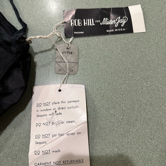 Vintage Black 80s 90s Party Dress Rob Hill Sz 13/14 - Picture 8 of 10